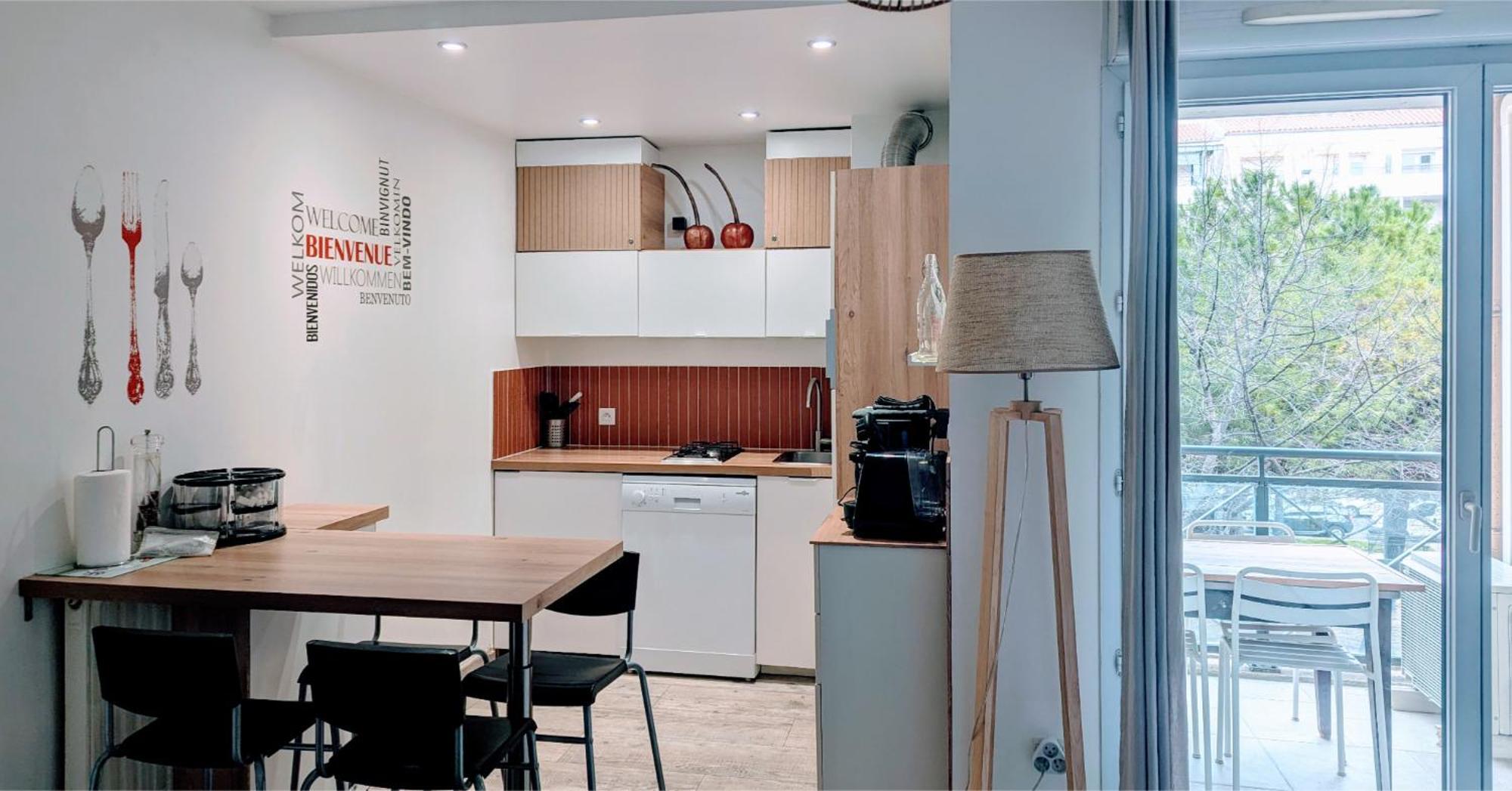 F2 Garage Box Wifi Terasse Clim Gare Fac Eco Richter Apartment มงต์เปอลิเยร์ ภายนอก รูปภาพ