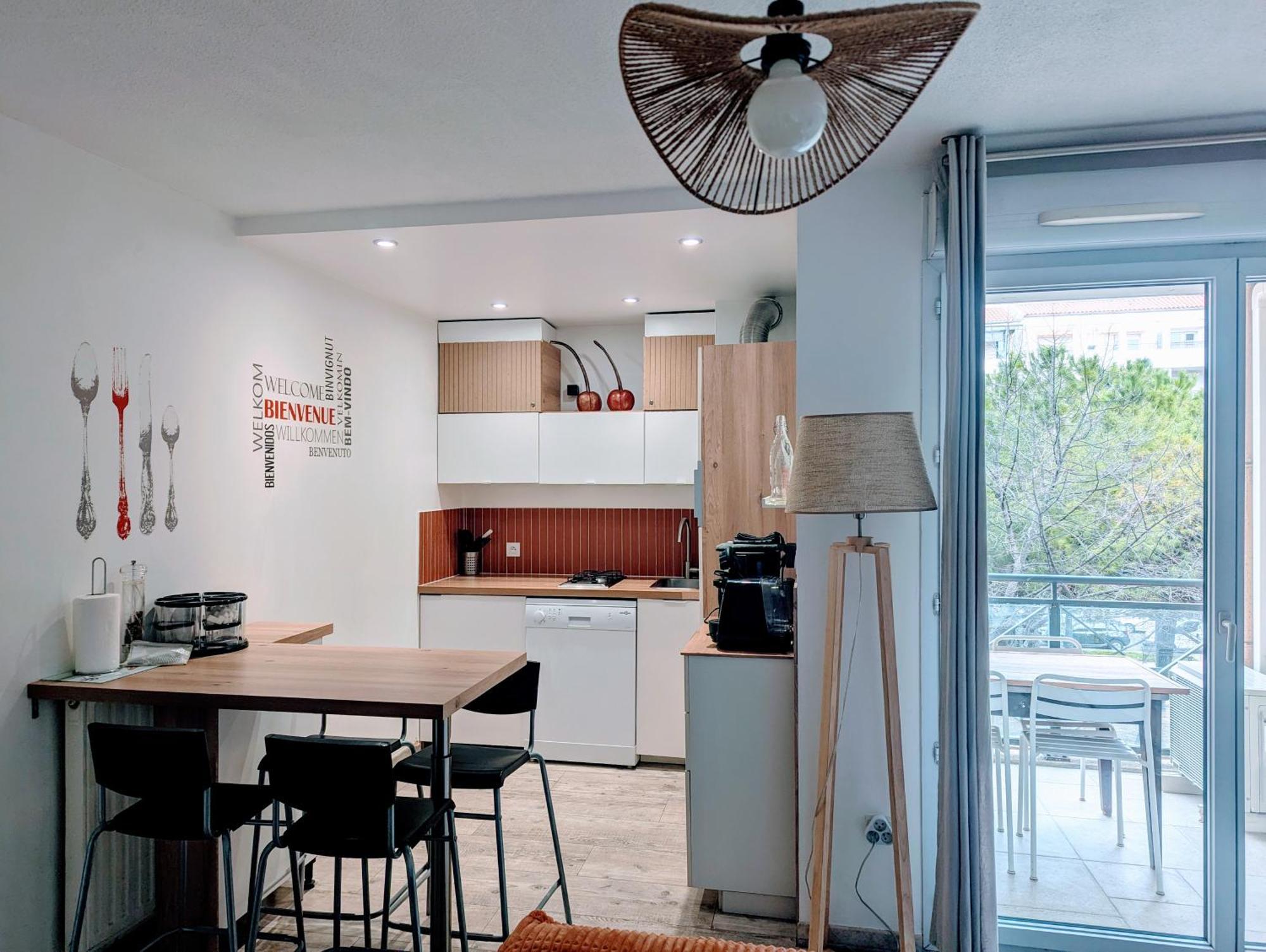 F2 Garage Box Wifi Terasse Clim Gare Fac Eco Richter Apartment มงต์เปอลิเยร์ ภายนอก รูปภาพ